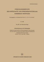 book Arbeitsleistung und Arbeitsgüte: (Ergebnisse experimenteller arbeitspsychologischer Untersuchungen)