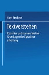 book Textverstehen: Kognitive und kommunikative Grundlagen der Sprachverarbeitung