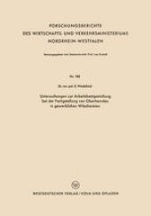 book Untersuchungen zur Arbeitsbestgestaltung bei der Fertigstellung von Oberhemden in gewerblichen Wäschereien