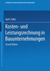 book Kosten- und Leistungsrechnung in Bauunternehmungen