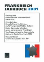 book Frankreich-Jahrbuch 2001: Politik, Wirtschaft, Gesellschaft, Geschichte, Kultur. Themenschwerpunkt: Recht in Politik und Gesellschaft Frankreichs