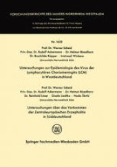 book Untersuchungen zur Epidemiologie des Virus der Lymphocytären Choriomeningitis (LCM) in Westdeutschland