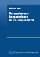 book Unternehmenskooperationen im EG-Binnenmarkt