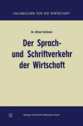 book Der Sprach- und Schriftverkehr der Wirtschaft