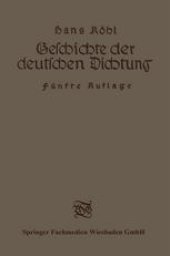 book Geschichte der deutschen Dichtung