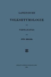 book Lateinische Volksetymologie und Verwandtes