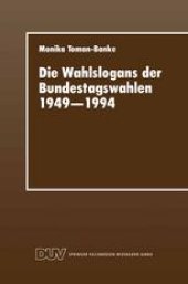 book Die Wahlslogans der Bundestagswahlen 1949–1994