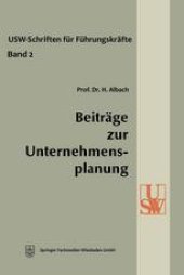 book Beiträge zur Unternehmensplanung