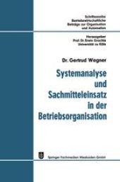 book Systemanalyse und Sachmitteleinsatz in der Betriebsorganisation