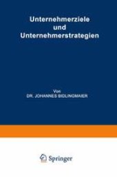 book Unternehmerziele und Unternehmerstrategien