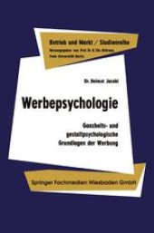 book Werbepsychologie: Ganzheits- und gestaltpsychologische Grundlagen der Werbung