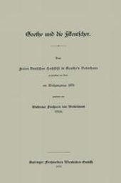 book Goethe und die Fikentscher: Dem freien Deutschen Hochstift in Goethe’s Vaterhaus zu Frankfurt am Main am Wolfgangstage 1878