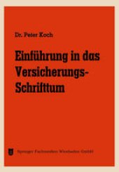 book Einführung in das Versicherungs-Schrifttum