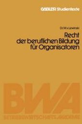 book Recht der beruflichen Bildung für Organisatoren