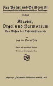 book Klavier, Orgel und Harmonium: Das Wesen der Tasteninstrumente