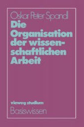 book Die Organisation der wissenschaftlichen Arbeit