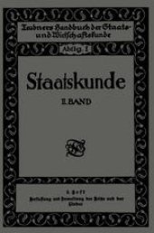 book Staatskunde: Zweiter Band. 2. Heft. Verfassung und Verwaltung des Reichs und der Länder