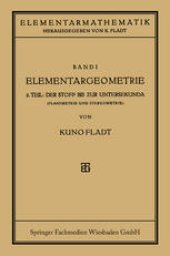 book Elementargeometrie: 2. Teil: Der Stoff Bis Zur Untersekunda