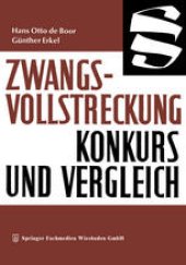 book Zwangsvollstreckung Konkurs und Vergleich