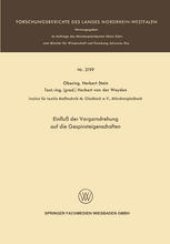 book Einfluß der Vorgarndrehung auf die Gespinsteigenschaften