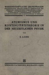 book Atomismus und Kontinuitätstheorie in der Neuzeitlichen Physik