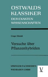 book Versuche über Pflanzenhybriden