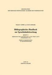 book Bibliographisches Handbuch zur Sprachinhaltsforschung