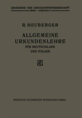 book Allgemeine Urkundenlehre für Deutschland und Italien