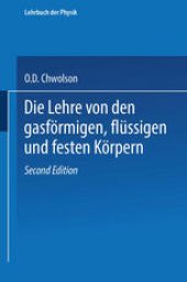 book Die Lehre von den gasförmigen, flüssigen und festen Körpern