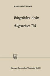 book Bürgerliches Recht Allgemeiner Teil