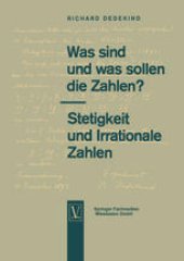 book Was sind und was sollen die Zahlen?. Stetigkeit und Irrationale Zahlen