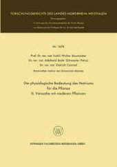 book Die physiologische Bedeutung des Natriums für die Pflanze: II. Versuche mit niederen Pflanzen