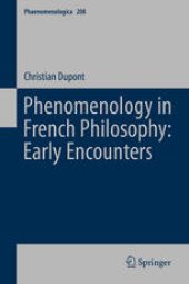 book Phenomenology in French Philosophy: Early Encounters