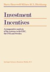 book Investment Incentives: A comparative analysis of the systems in the EEC, the USA and Sweden