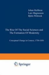 book The Rise of the Social Sciences and the Formation of Modernity: Conceptual Change in Context, 1750–1850