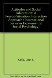 book Attitudes & Social Adaptation. A Person Situation Interaction Approach