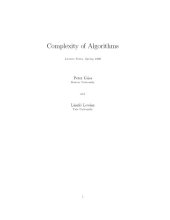 book Complexity of Algorithms (Lecture Notes)