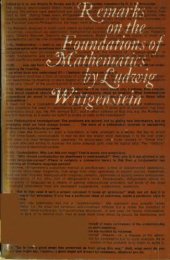 book Remarks on the Foundations of Mathematics / Bemerkungen über die Grundlagen der Mathematik / von Ludwig Wittgenstein; hrsg. und bearb. von G.H. von Wright, R. Rhees, G.E.M. Ascombe