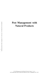 book Pest Management with Natural Products