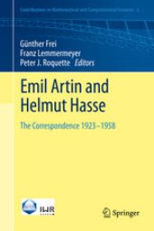 book Emil Artin and Helmut Hasse: The Correspondence 1923-1958