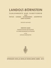 book Landolt-Börnstein: Eigenschaften der Materie in ihren Aggregatzuständen, 8. Teil, Optische Konstanten, Teil b