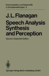 book Speech Analysis Synthesis and Perception