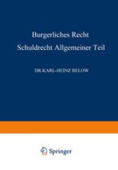 book Bürgerliches Recht Schuldrecht, Allgemeiner Teil