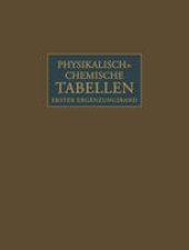 book Landolt-Börnstein: Physikalisch-chemische Tabellen, Ergänzungsband 1, Teil b