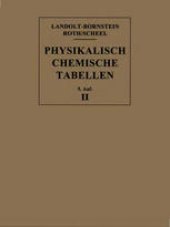 book Landolt-Börnstein: Physikalisch-chemische Tabellen II, Teil a