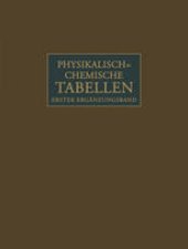 book Landolt-Börnstein: Physikalisch-chemische Tabellen, Ergänzungsband 1, Teil a