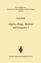 book Algebra: Rings, Modules and Categories I