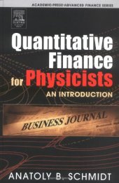 book Finance Investment. Quantitative Finance For Physicists An Introduction