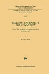 book Religion, Rationality and Community: Sacred and secular in the thought of Hegel and his critics