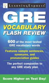 book GRE Vocabulary Flash Review